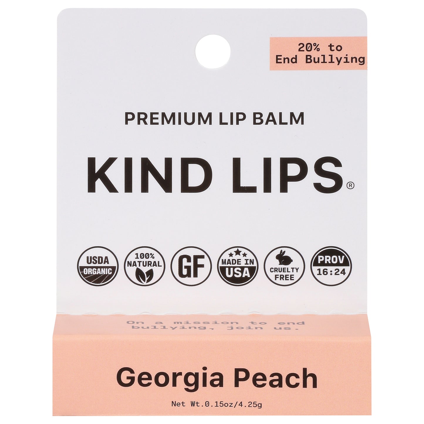 Kind Lips - Bálsamo labial orgánico Go Peach, 12 unidades, caja de 12, 0,15 onzas