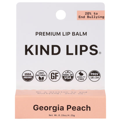 Kind Lips - Bálsamo labial orgánico Go Peach, 12 unidades, caja de 12, 0,15 onzas