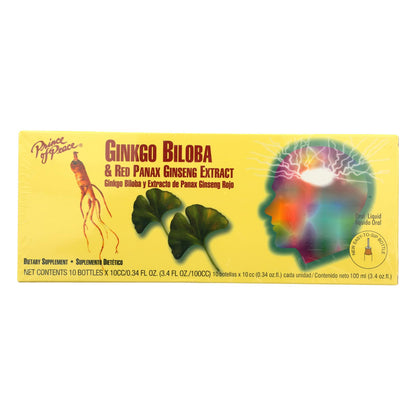 Extracto de Ginkgo Biloba y Ginseng Panax Rojo Prince Of Peace - 10 viales
