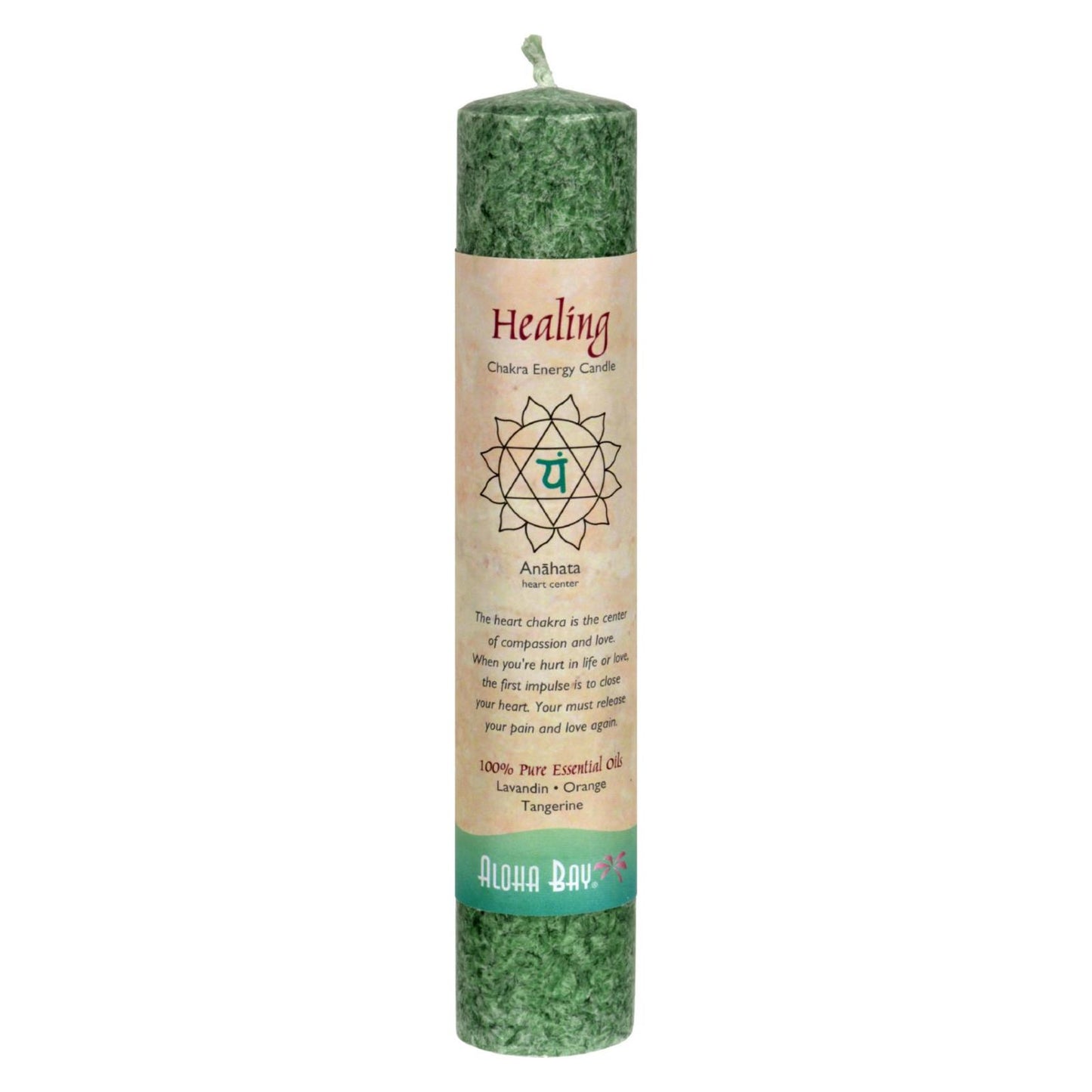 Aloha Bay - Chakra Pillar Candle - Green - 8"