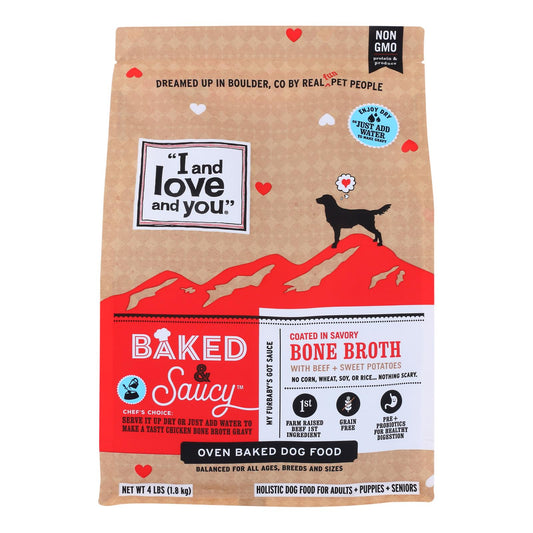 I And Love And You - Alimento para perros con carne de res al horno y salsa - Caja de 6 - 4 libras