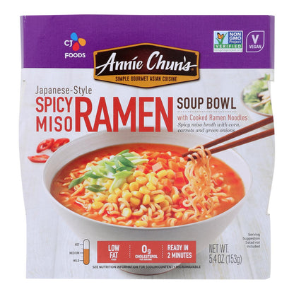 Annie Chun's - Ramen con miso picante - Caja de 6 - 5,4 oz