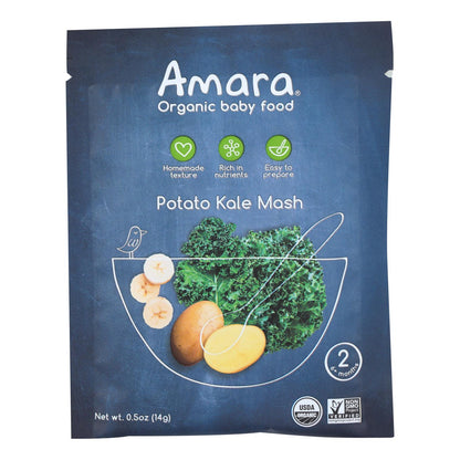 Amara - Alimento para bebés con papa y col rizada - Caja de 7 - 0,5 oz