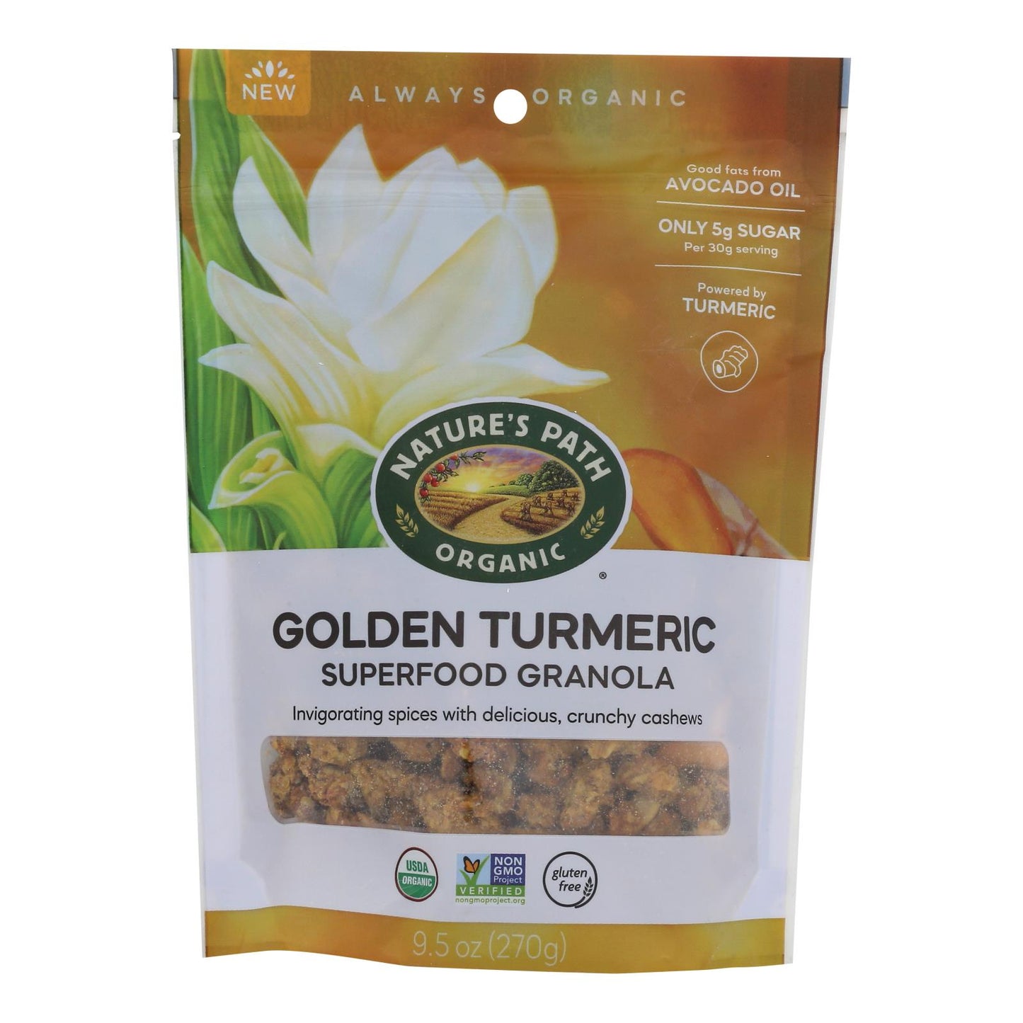 Nature's Path - Granola con cúrcuma - Caja de 6 - 9,5 oz