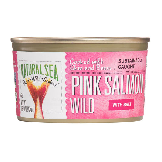Salmón rosado salvaje de mar natural, salado - 1 unidad de 1 - 7,5 oz