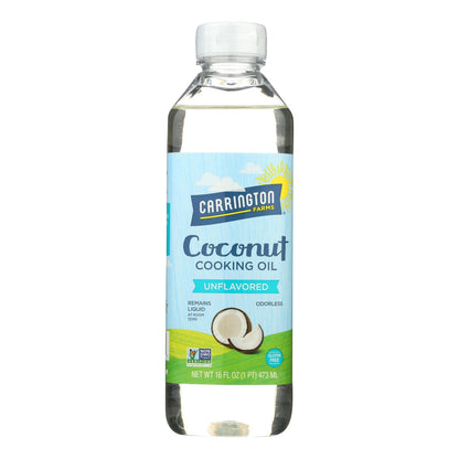 Aceite de cocina de coco Carrington Farms - Caja de 6 - 16 fl oz.