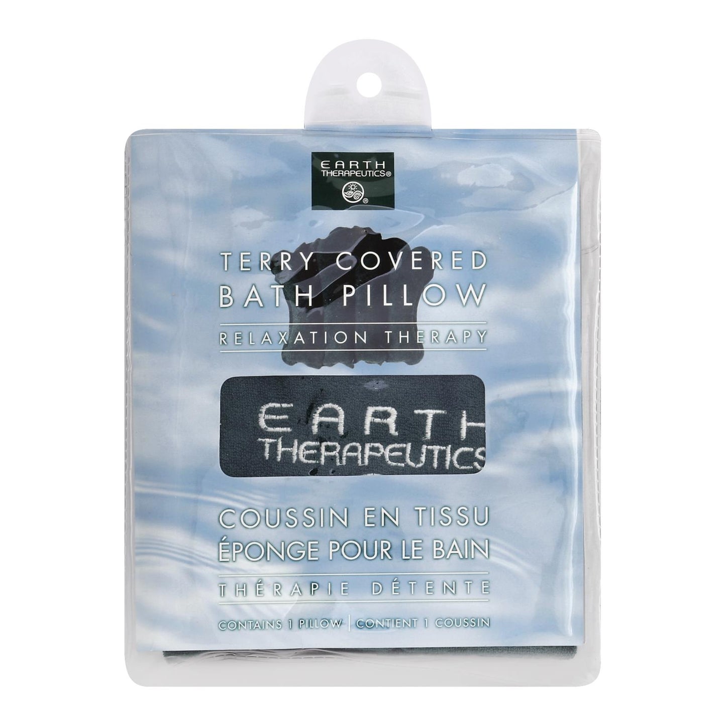 Earth Therapeutics 毛绒浴枕 深绿色 - 1 个枕头