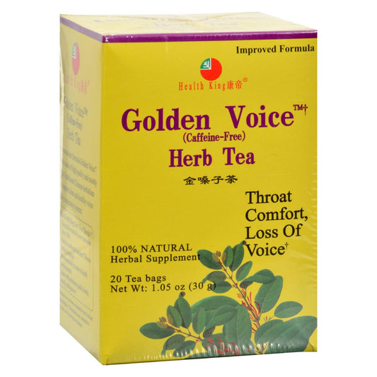 Té de hierbas Golden Voice de Health King - 20 bolsitas de té