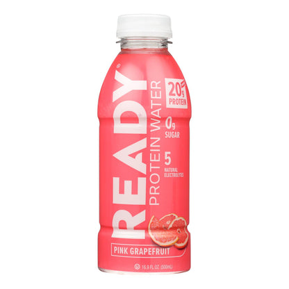 Ready - Agua Proteica Pomelo Rosado - Caja De 12 - 16.9 Fz