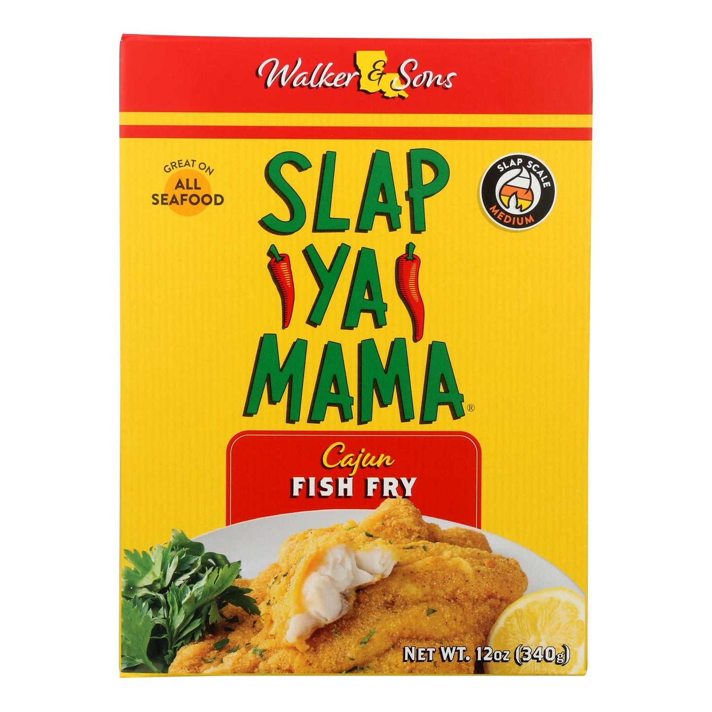 Slap Ya Mama - Pescado frito cajún mixto - Caja de 12-12 oz