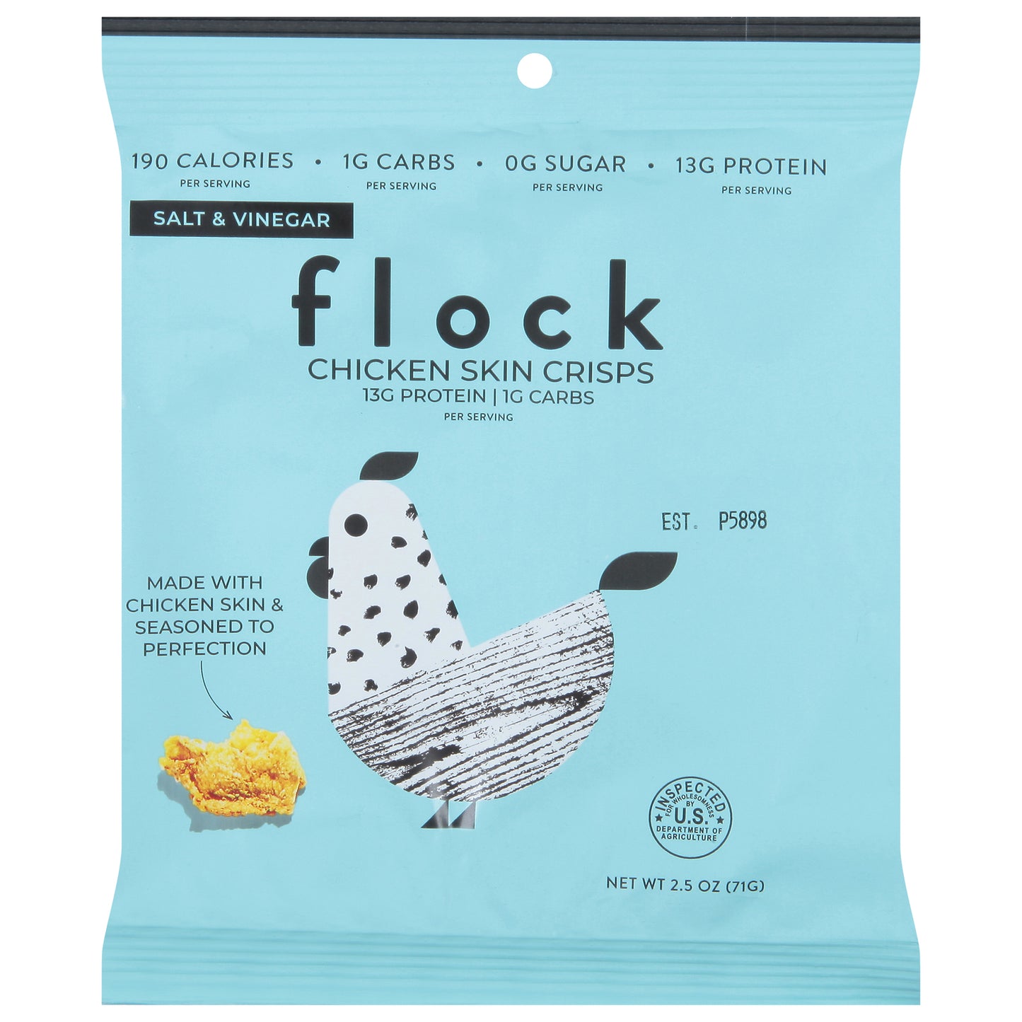 Flock - Chips de pollo con piel de res - Caja de 8 - 2,5 oz