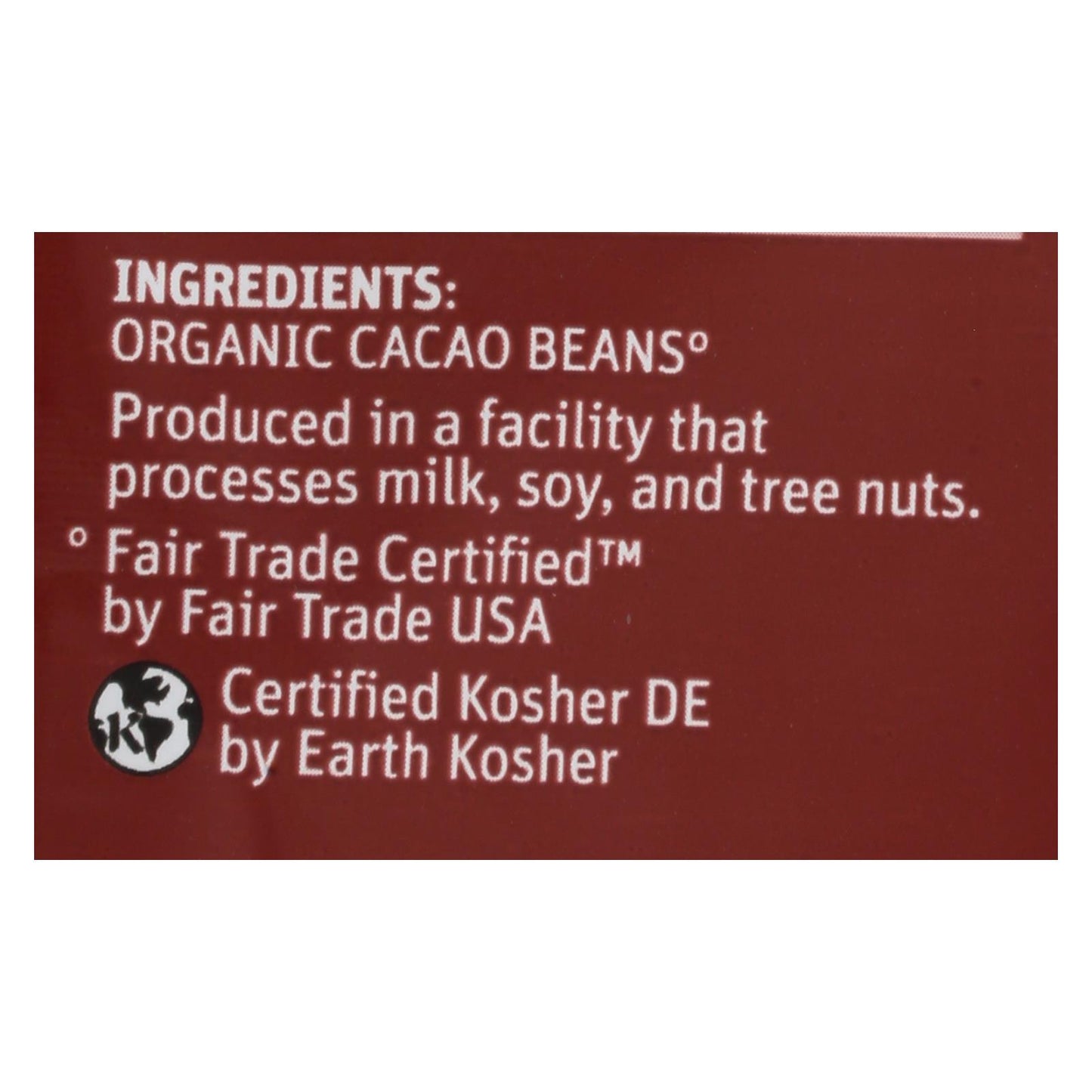 Chocolate Tcho sin azúcar, 99 % orgánico, para hornear (caja de 6) - 8 oz