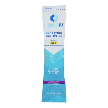 Liquid Iv - Mezcla para bebida con sabor a baya de acai - Caja de 8 - 0,56 oz