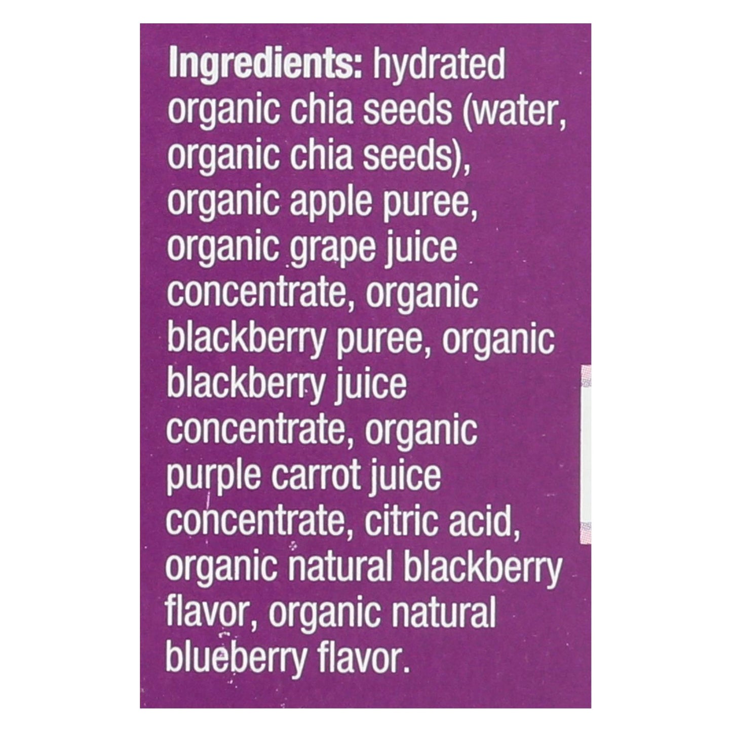 Snack Vitality Mamma Chia Squeeze - Blackberry Bliss - Caja de 6 - 3,5 oz.