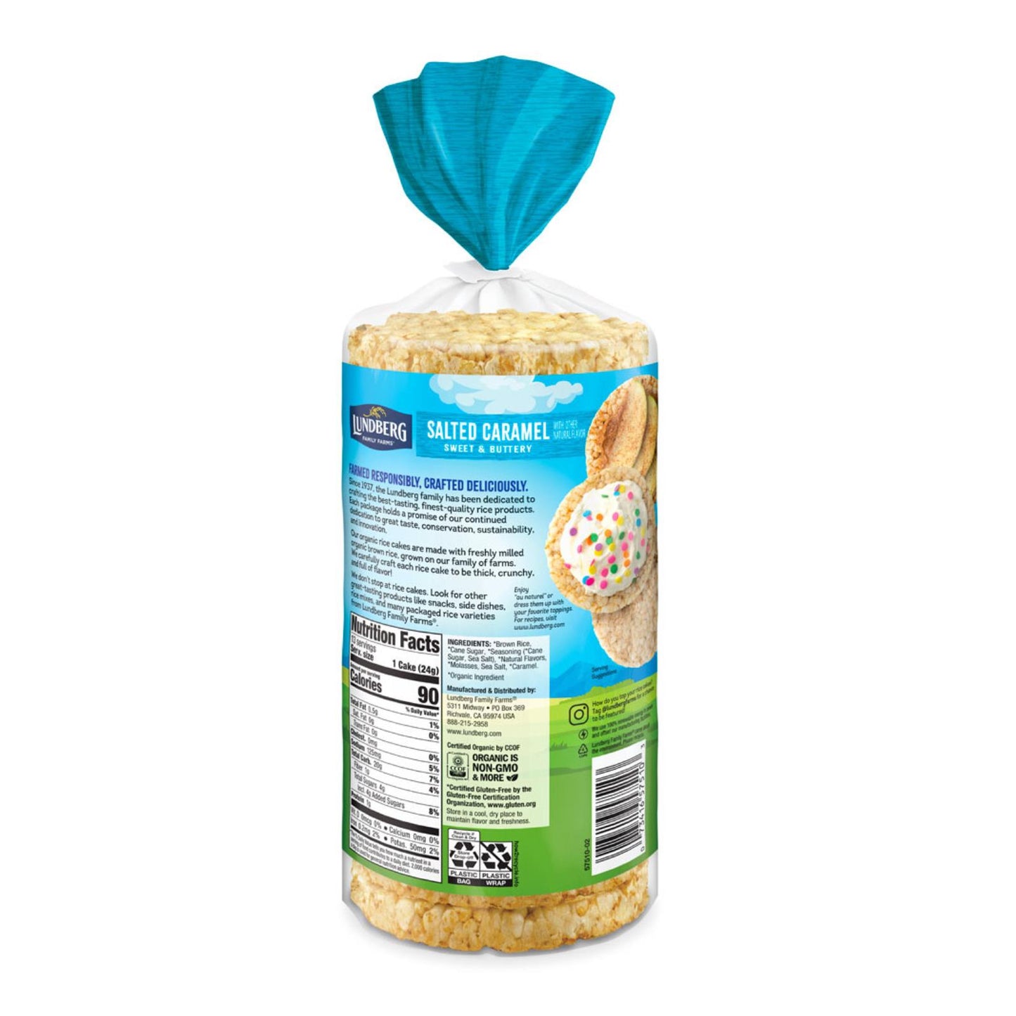Lundberg Family Farms - Pastel de arroz con caramelo salado - Caja de 6 a 11 oz