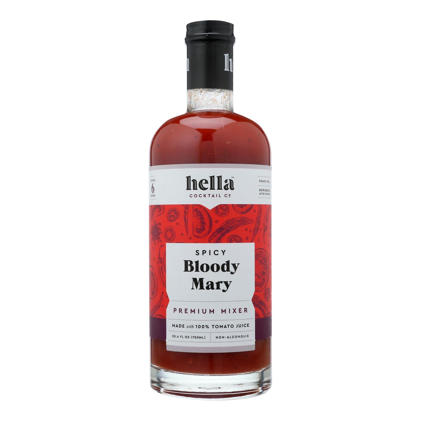 Hella - Mezclador Bloody Mary Spicy - Caja de 6 - 25,4 Fz