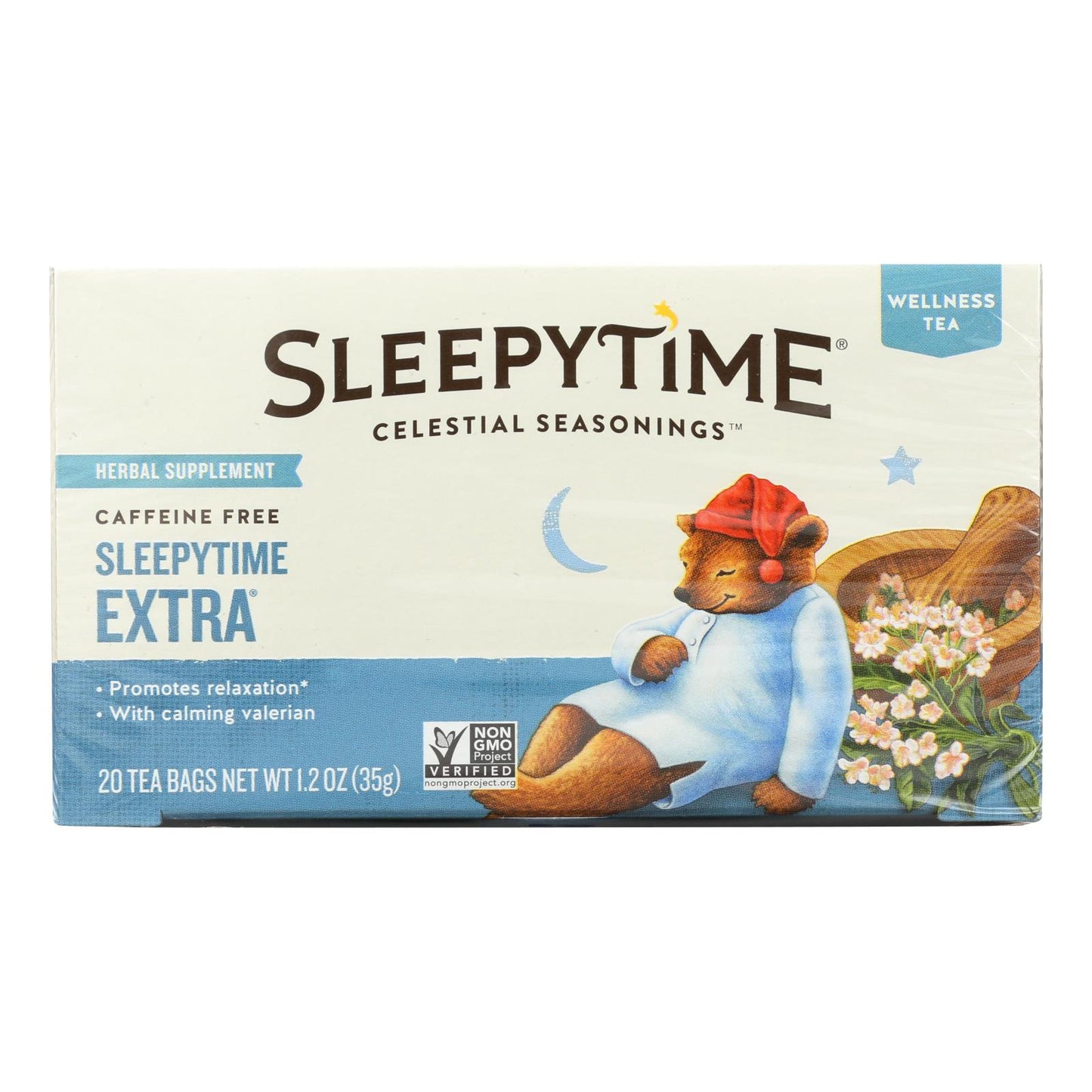 Celestial Seasonings Sleepytime Té de hierbas sin cafeína - 20 bolsitas de té - Caja de 6