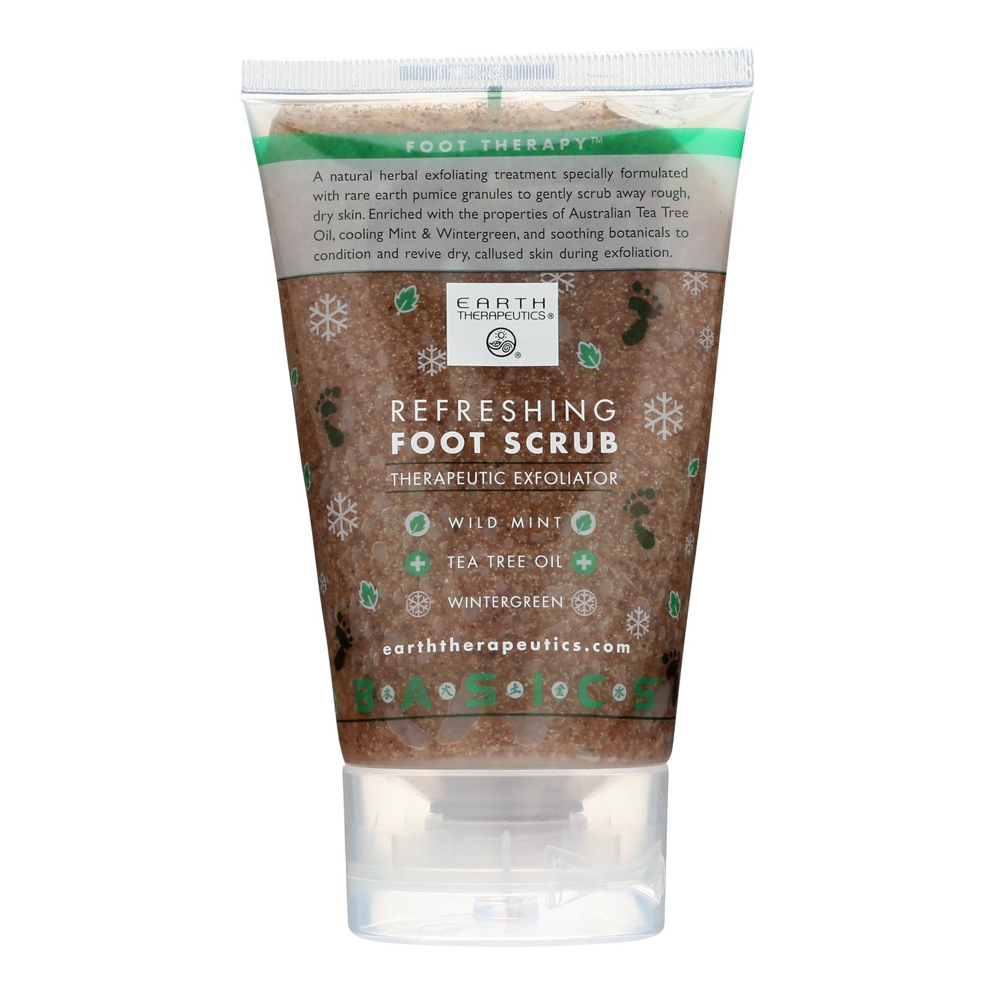 Exfoliante refrescante para pies con menta silvestre de Earth Therapeutics, 4 onzas líquidas