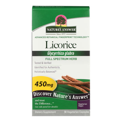 Nature's Answer - Raíz de regaliz - 90 cápsulas vegetarianas