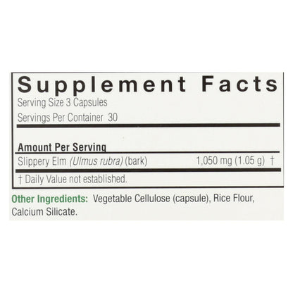 Nature's Answer - Slippery Elm Bark - 90 Vegetarian Capsules