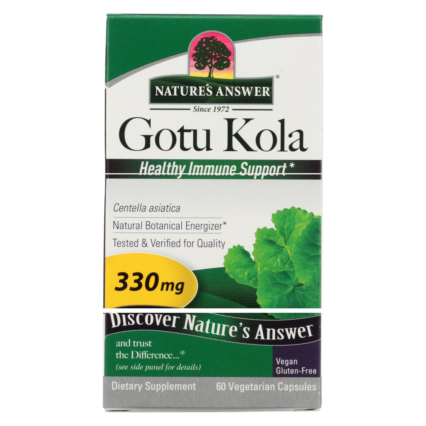 Nature's Answer - Hierba centella asiática - 60 cápsulas vegetarianas