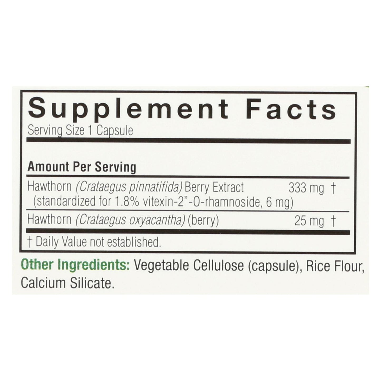 Nature's Answer - Extracto de hoja de espino - 60 cápsulas vegetarianas