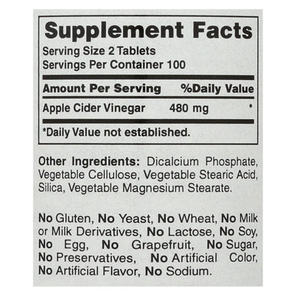 American Health - Vinagre de sidra de manzana - 300 mg - 200 comprimidos