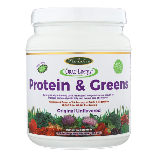 Paradise Herbs Orac Energy Protein Greens - 16 Oz