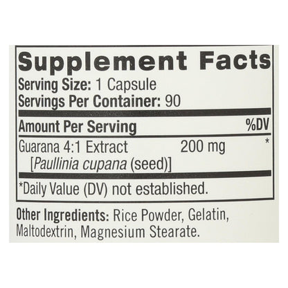 Natrol Guaraná - 200 mg - 90 cápsulas