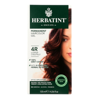 Herbatint Permanent Herbal Haircolour Gel 4r Copper Chestnut - 135 Ml