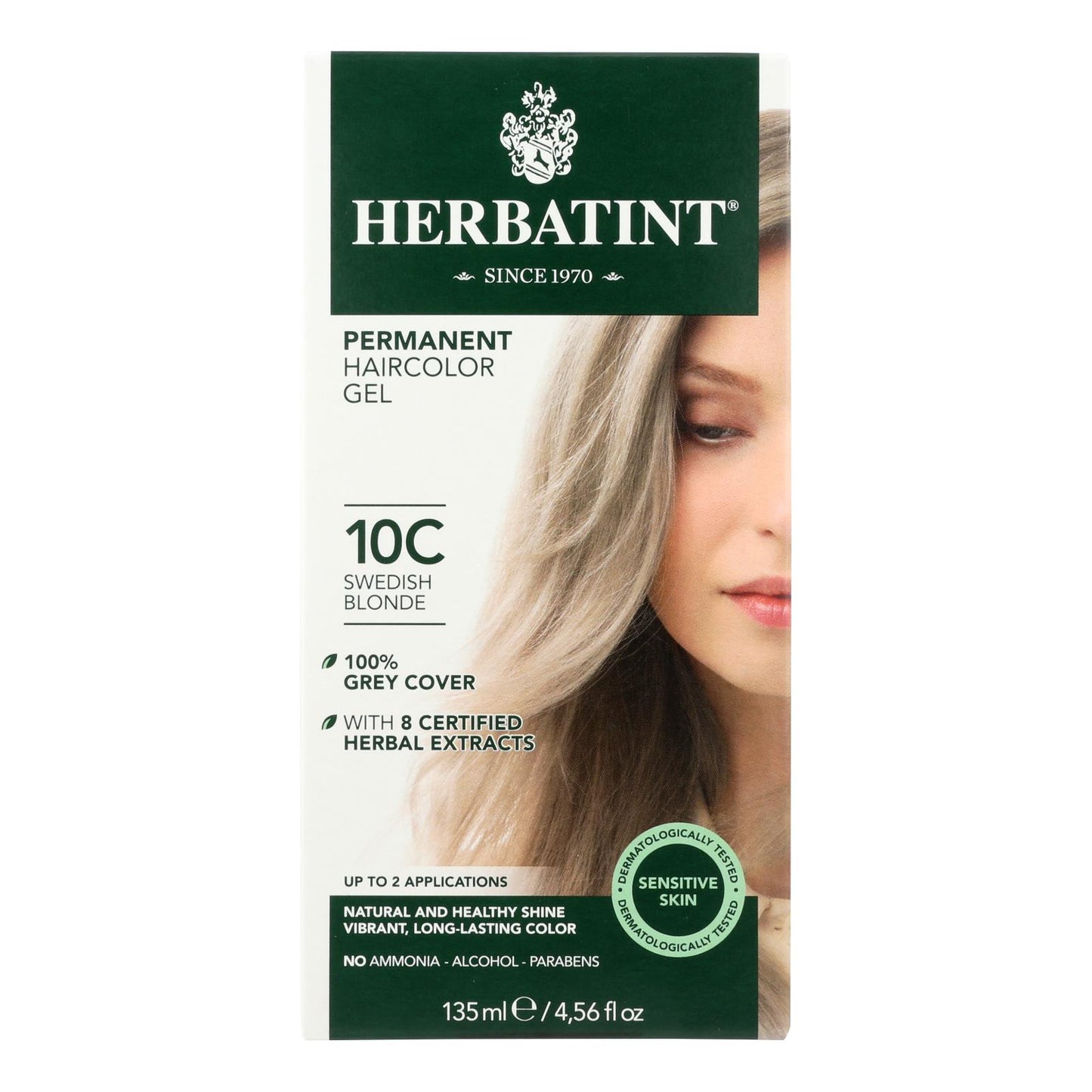 Kit de coloración para el cabello Herbatint rubio sueco ceniza 10c - 1 kit