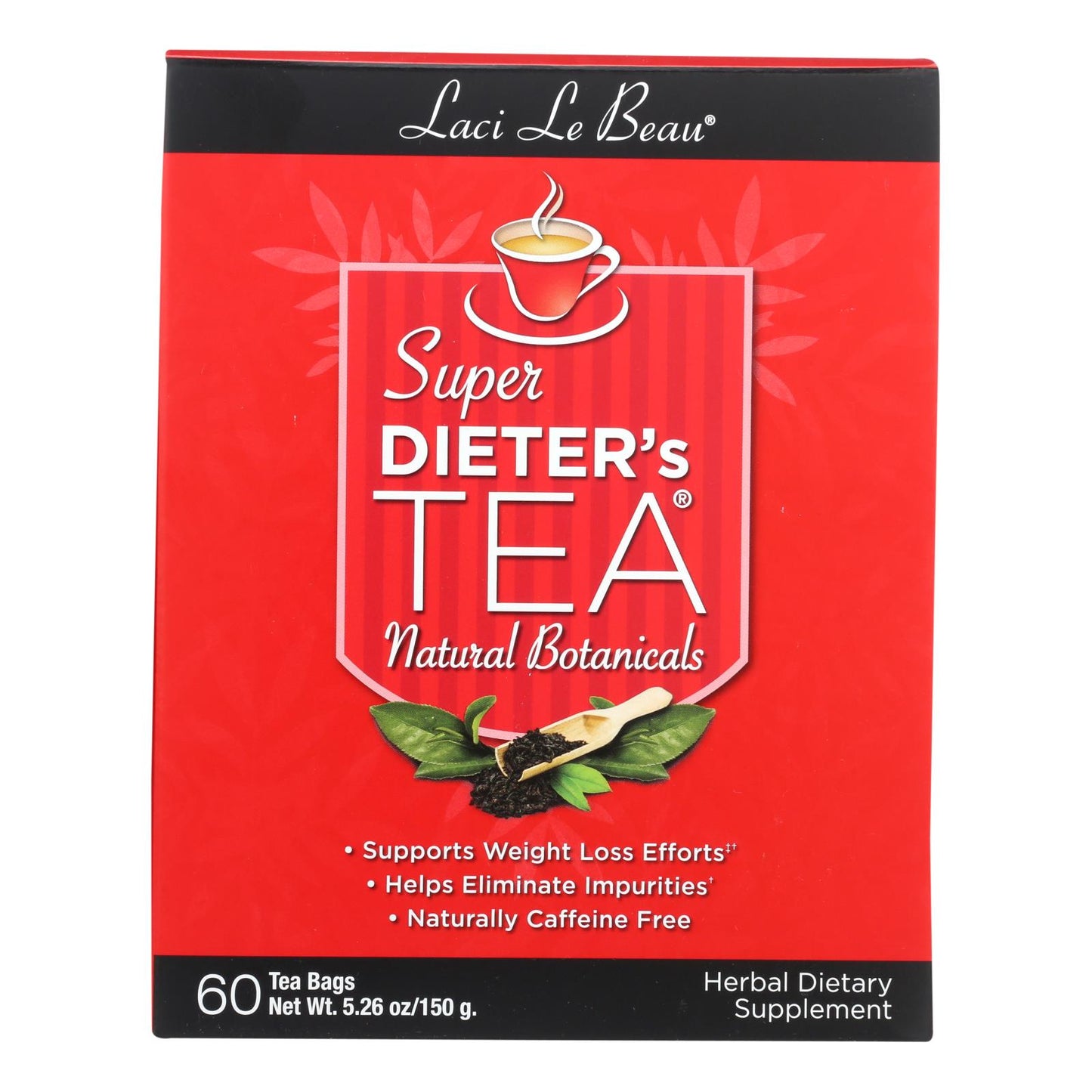 Té Laci Le Beau Super Dieter's Tea con ingredientes botánicos totalmente naturales - 60 bolsitas de té