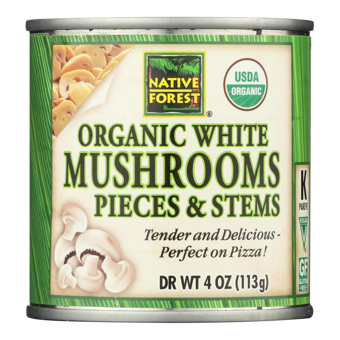 Native Forest Organic Mushrooms - Pieces And Stems - Case Of 12 - 4 Oz.