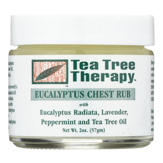 Ungüento para el pecho con eucalipto y árbol del té, eucalipto australiano, lavanda, menta y aceite de árbol del té, 2 oz