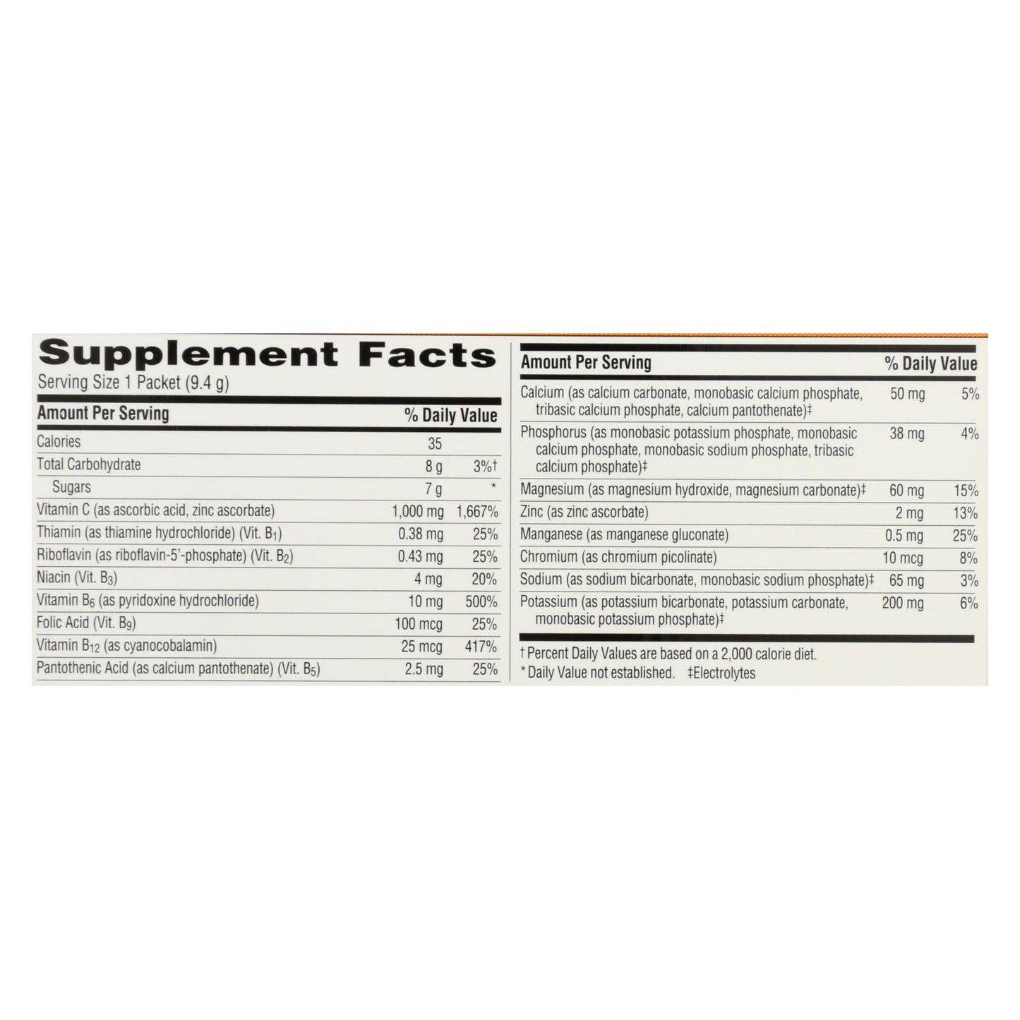 Alacer - Emergen-c 维生素 C 碳酸饮料混合物 橘子味 - 1000 毫克 - 30 包