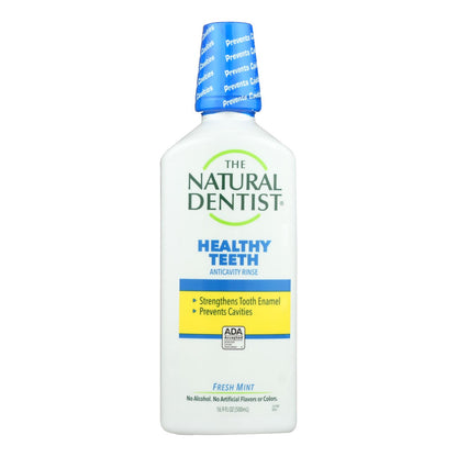Enjuague bucal anticaries con flúor para dientes y encías saludables de Natural Dentist - Menta fresca - 16,9 oz