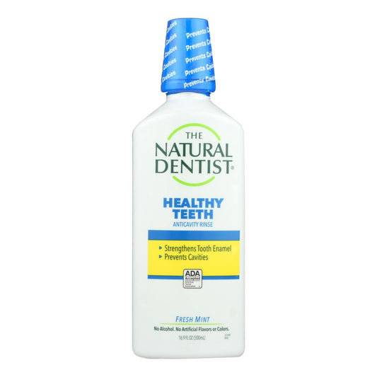 Enjuague bucal anticaries con flúor para dientes y encías saludables de Natural Dentist - Menta fresca - 16,9 oz