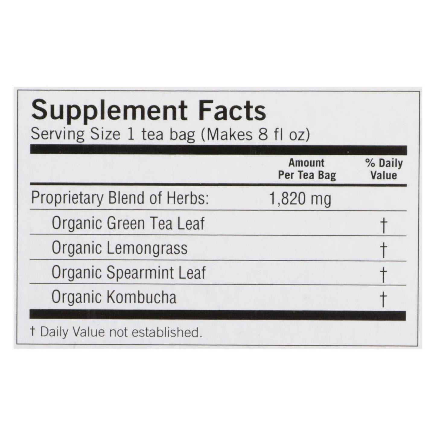 Té verde Kombucha de Yogi Herbal - 16 bolsitas de té - Caja de 6