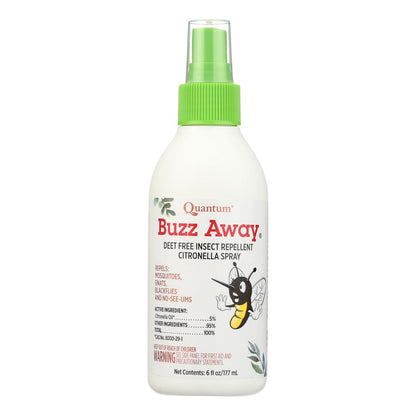 Repelente de insectos en aerosol con citronela Buzz Away de Quantum Research, 6 oz