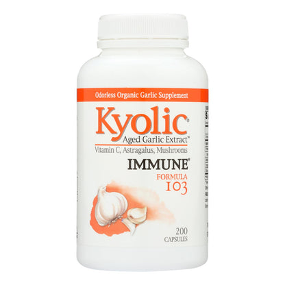 Kyolic - Fórmula inmunológica con extracto de ajo envejecido 103 - 200 cápsulas