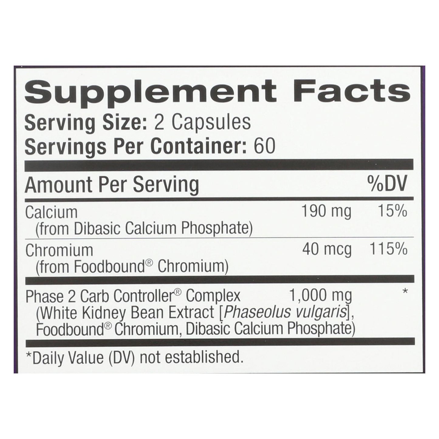 Natrol White Kidney Bean Carb Intercept - 120 cápsulas