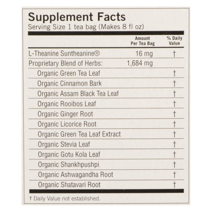 Té de hierbas Yogi Perfect Energy con sabor a vainilla y especias - 16 bolsitas de té - Caja de 6