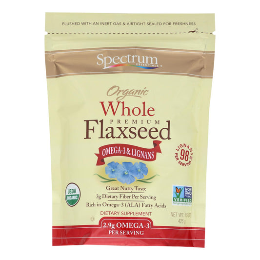 Spectrum Essentials Organic Whole Flaxseed - 15 Oz