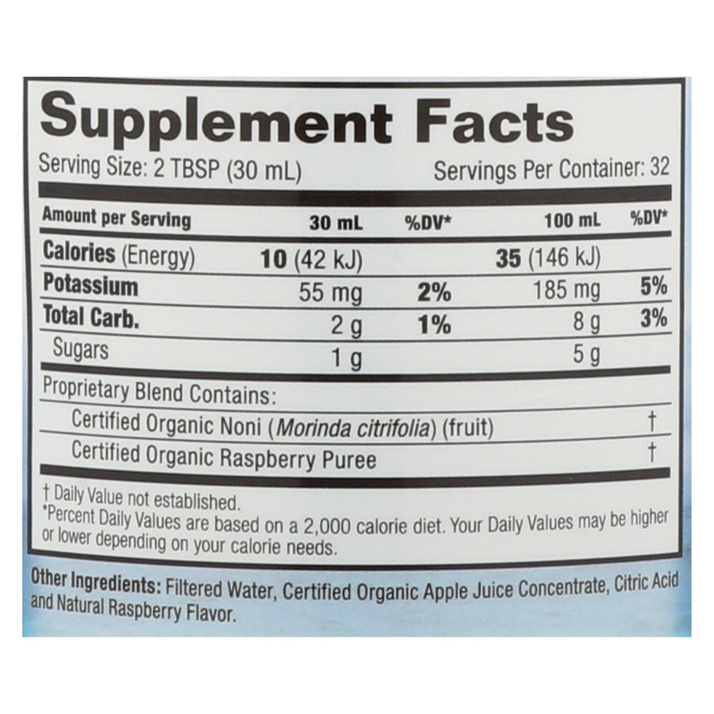 Jugo de noni de frambuesa de Tahití Dynamic Health - 32 fl oz