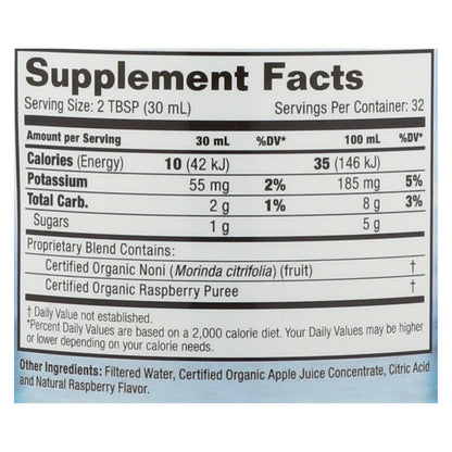 Jugo de noni de frambuesa de Tahití Dynamic Health - 32 fl oz