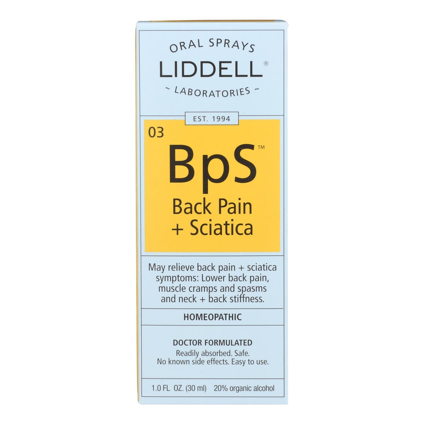 Liddell Homeopathic Back Pain Sciatica - 1 Fl Oz