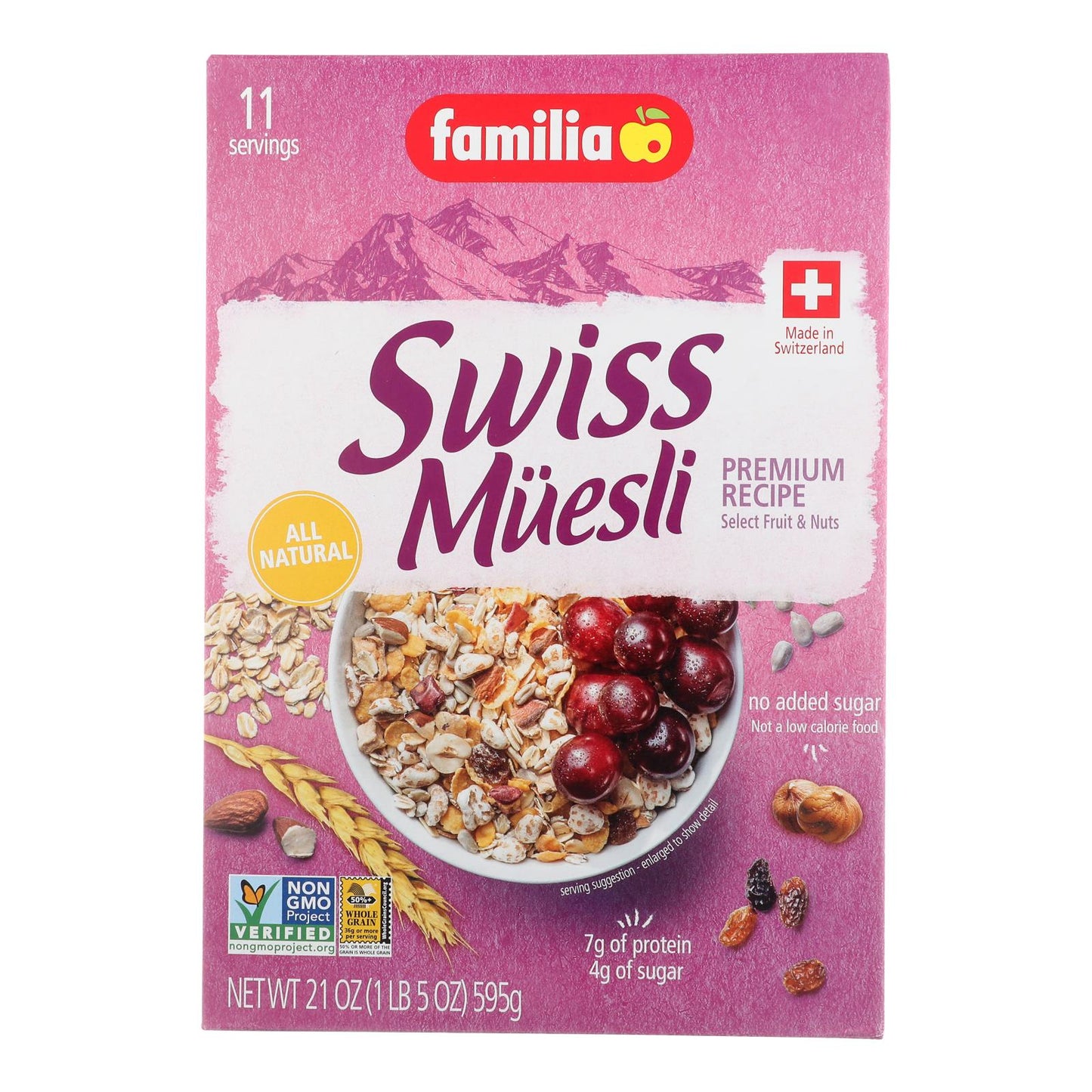 Cereal Muesli Familia - Sin Azúcar - Caja de 6 - 21 Oz.