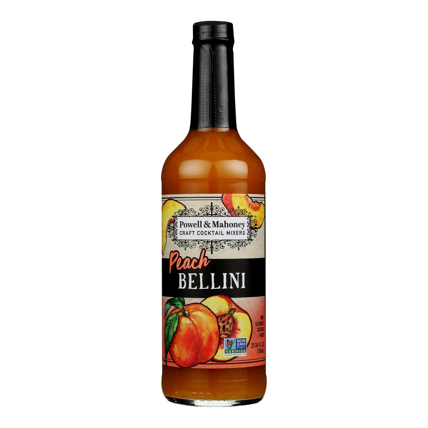 Mezcladores de cóctel Powell &amp; Mahoney - Bellini de melocotón - Caja de 6 - 25,36 oz.