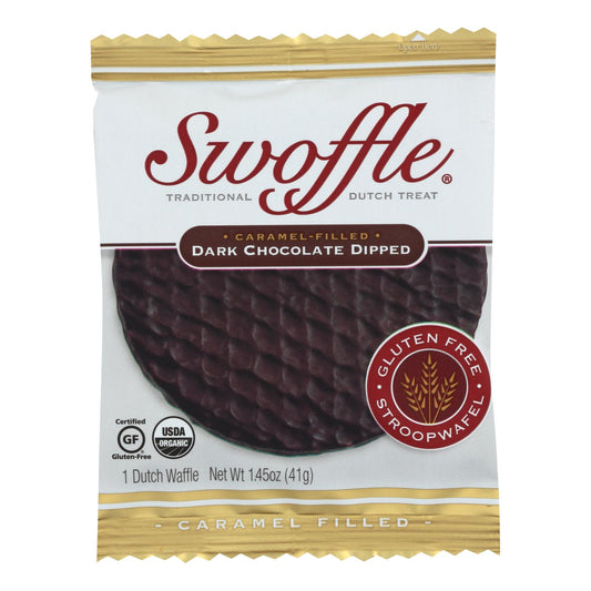 1 gofre holandés bañado en chocolate negro Swoffle - Caja de 14 - 1,45 oz