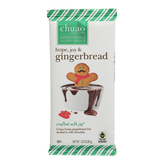 Trocitos de pan de jengibre con miel crujientes de Chuao Chocolatier envueltos en chocolate con leche - Caja de 12 - 2,8 oz